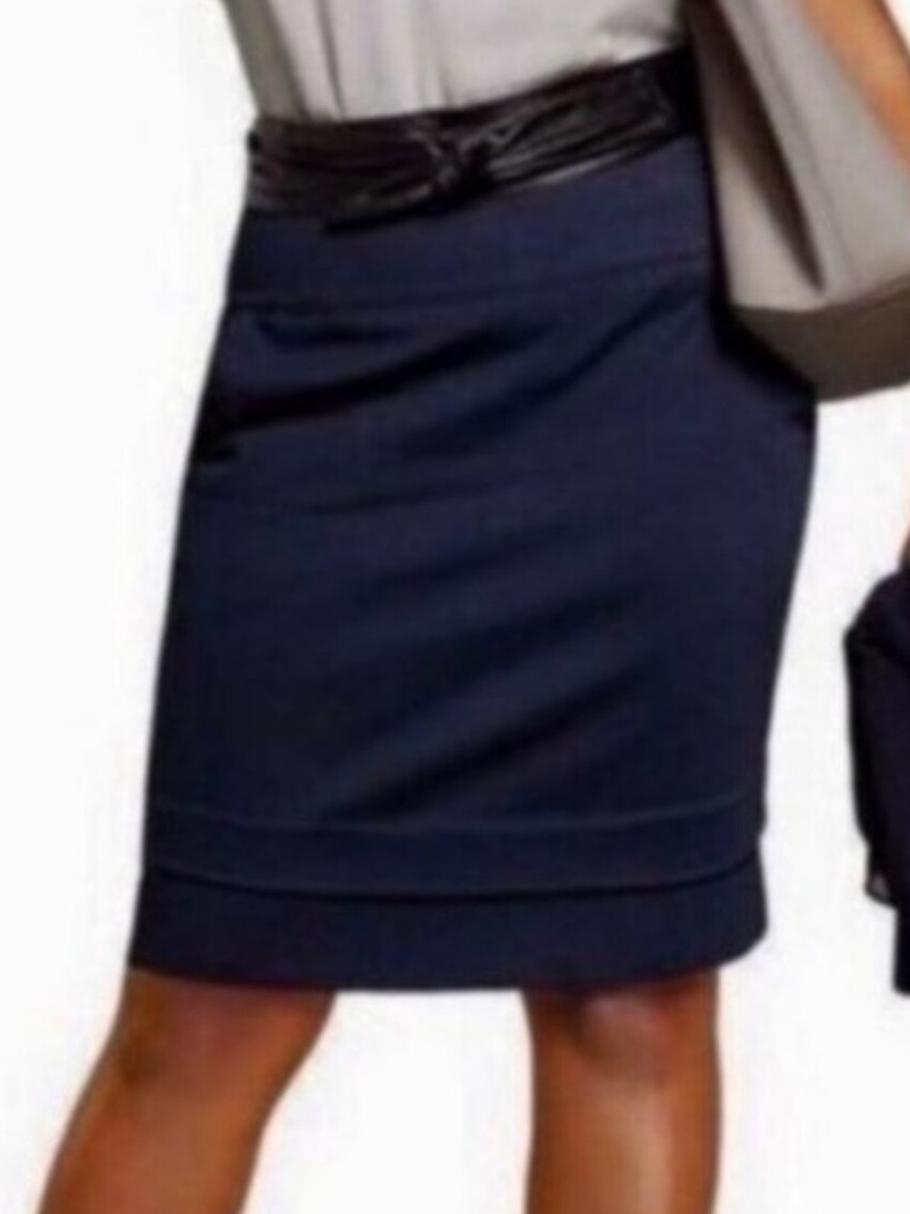 CAbi Lido Navy Layered Hem pencil Mini Skirt career sophisticated size 2